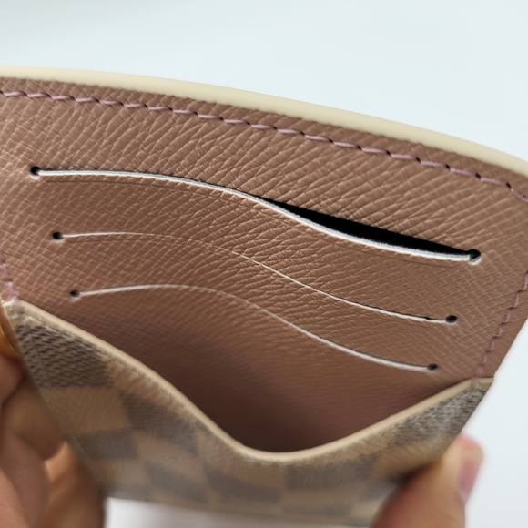 LOUIS VUITTON Damier Azur Zipped Romy Card Holder Rose Ballerine.. - Picture 5 of 13